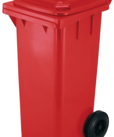 POUBELLE A DECHETS DE 120 LITRES - ROUGE
