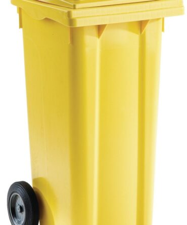 POUBELLE A DECHETS DE 120 LITRES - JAUNE