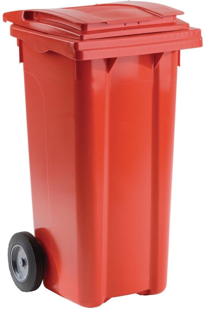 POUBELLE A DECHETS DE 240 LITRES - ROUGE