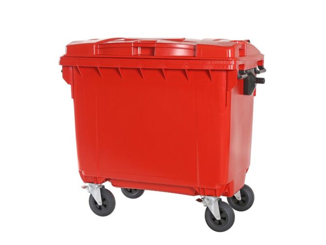 POUBELLE A DECHETS DE 660 LITRES-ROUGE