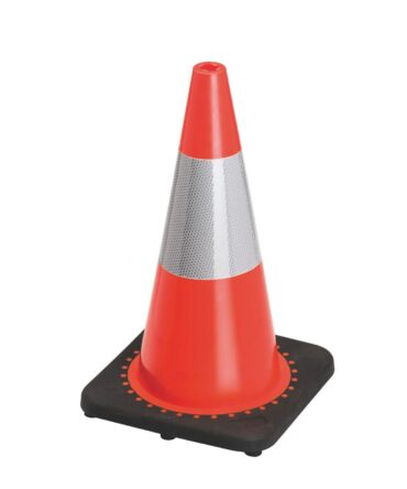 CONE DE SIGNALISATION PVC- 70CM - BASE CAOUTCHOUC