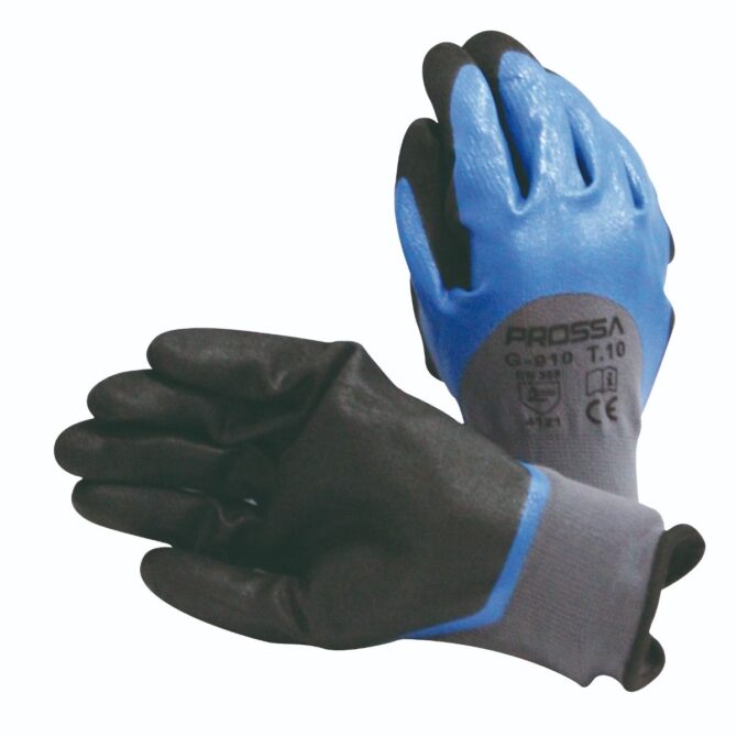 GANT EN NYLON ENDUIT NITRILE BLEU PROSSA